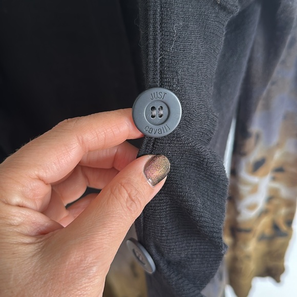 Roberto Cavalli 100% Wool Stylish Ombre Long Button Down Cardigan - Picture 7 of 11